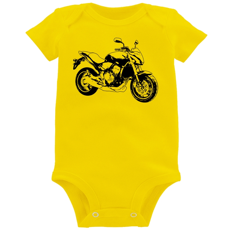 Body Bebê Moto Hornet Art - Amarelo