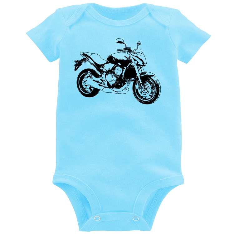 Body Bebê Moto Hornet Art - Azul Bebê