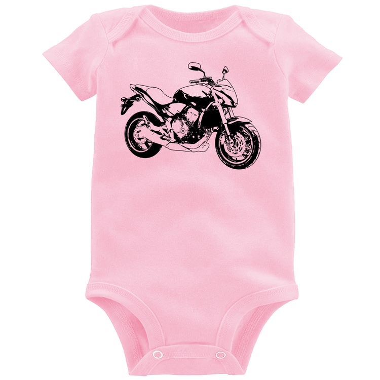 Body Bebê Moto Hornet Art - Rosa Bebê
