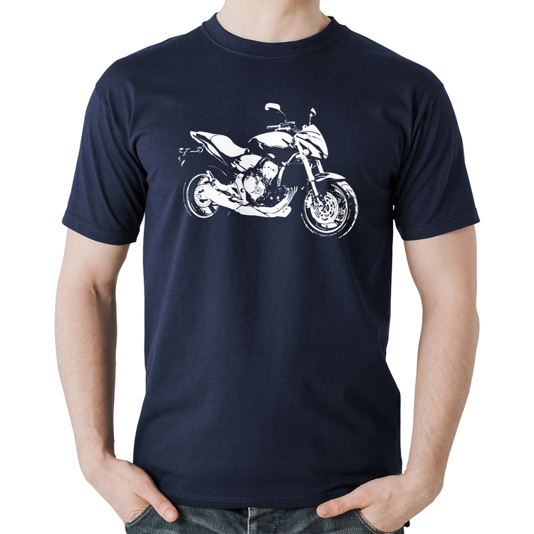 Camiseta Algodão Moto Hornet Art - Marinho