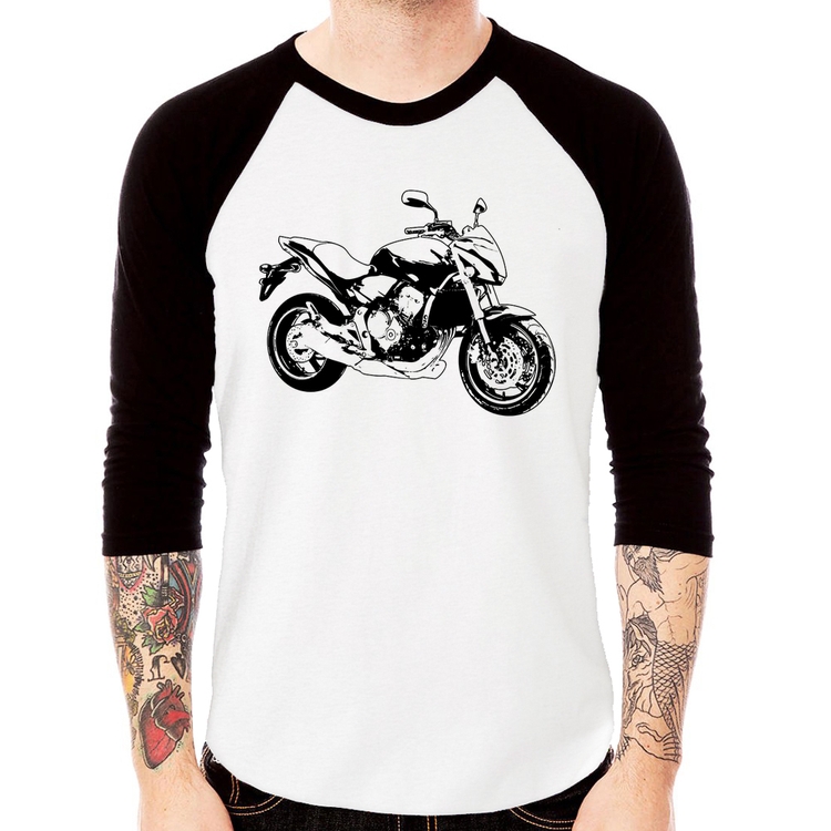 Camiseta Raglan Moto Hornet Art Manga 3/4