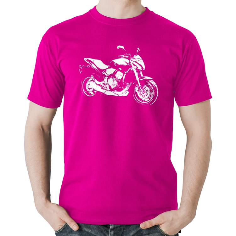 Camiseta Algodão Moto Hornet Art - Rosa