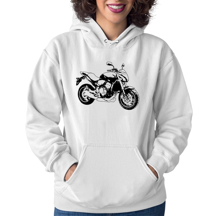 Moletom Feminino Moto Hornet Art - Branco