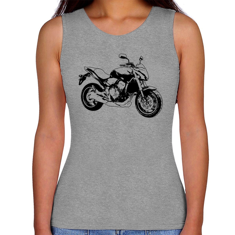 Regata Feminina Moto Hornet Art - Cinza
