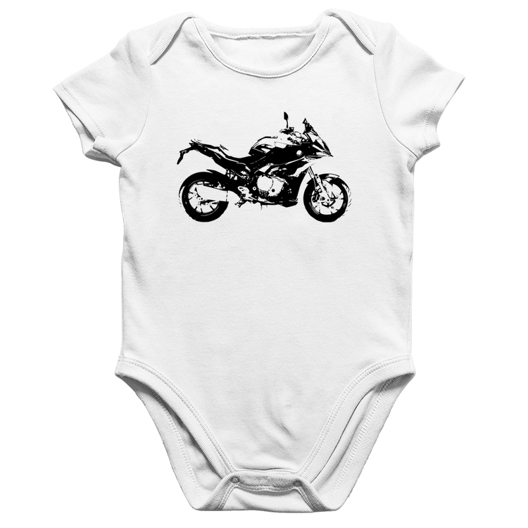 Body Bebê Algodão Moto S 1000 XR Art - Branco
