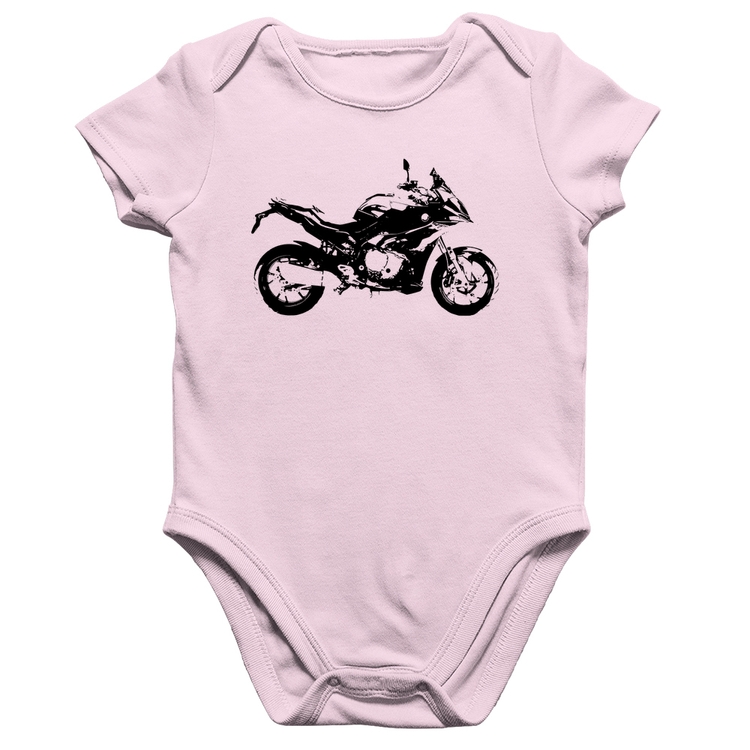 Body Bebê Algodão Moto S 1000 XR Art - Rosa Bebê