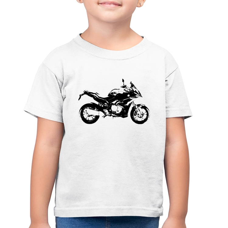 Camiseta Algodão Infantil Moto S 1000 XR Art - Branca