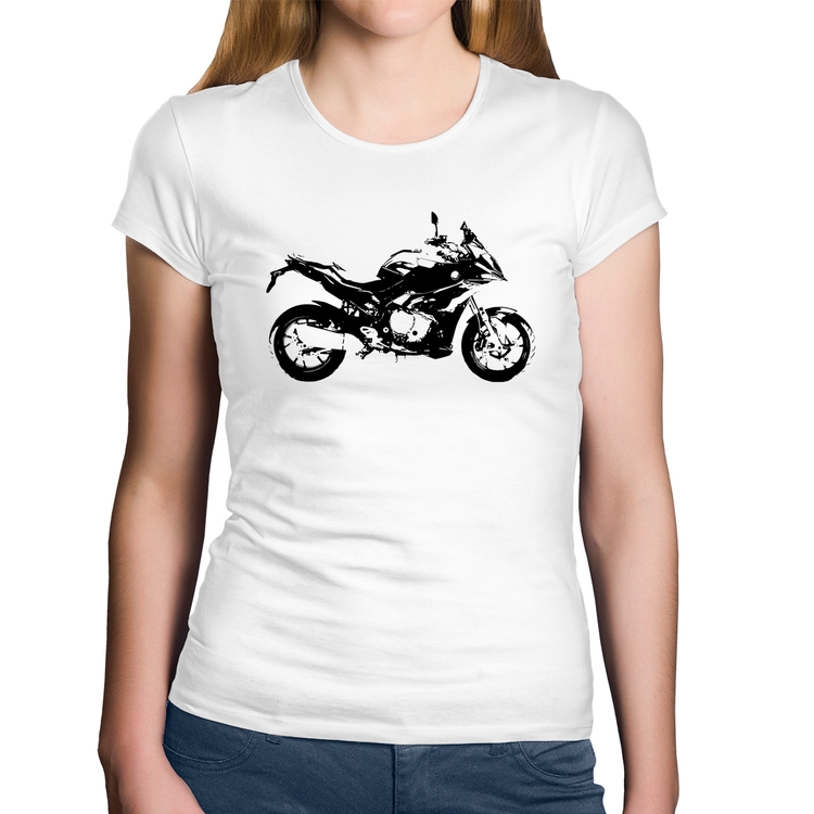 Baby Look Algodão Moto S 1000 XR Art - Branca