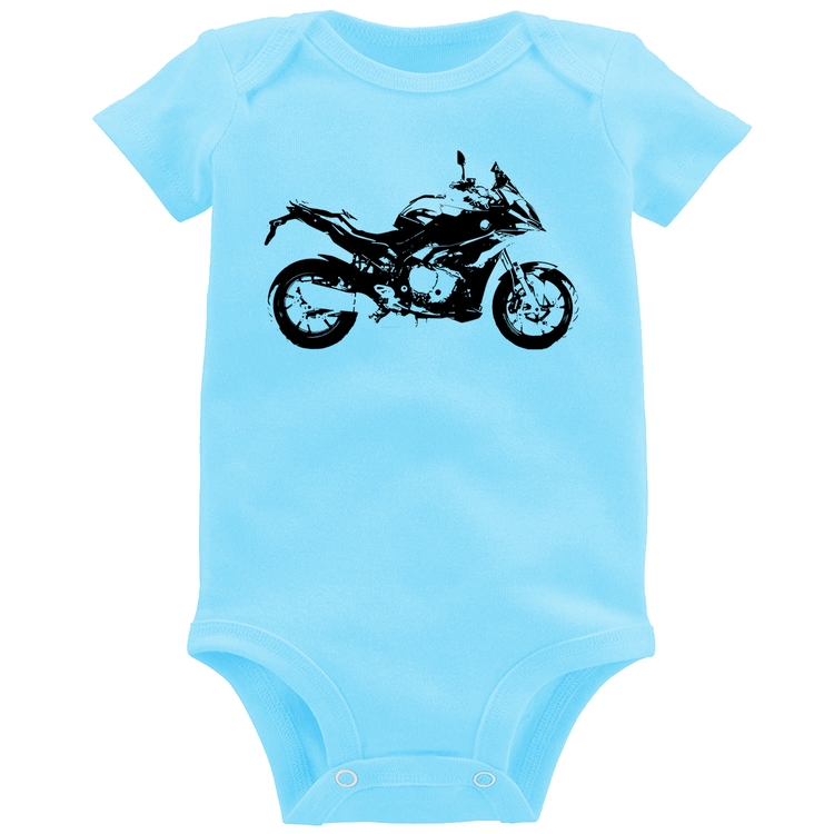 Body Bebê Moto S 1000 XR Art - Azul Bebê