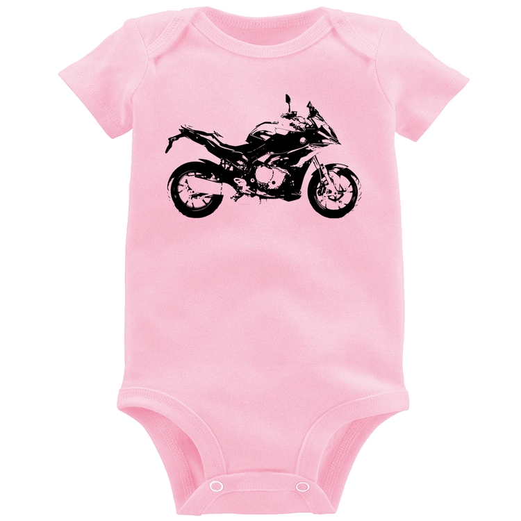 Body Bebê Moto S 1000 XR Art - Rosa Bebê