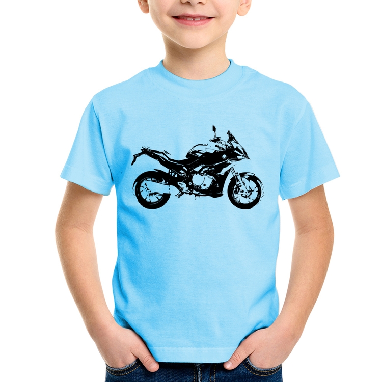 Camiseta Infantil Moto S 1000 XR Art - Azul Bebê