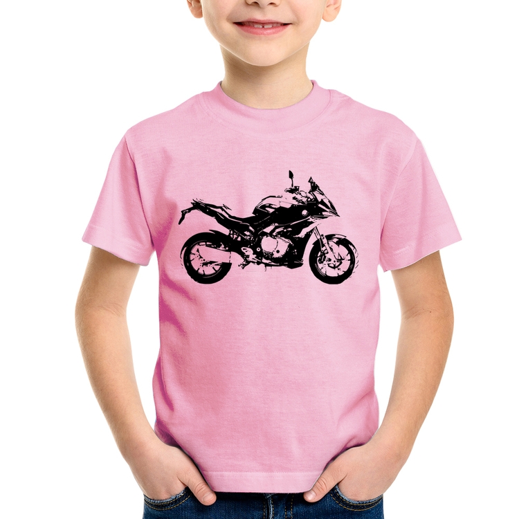 Camiseta Infantil Moto S 1000 XR Art - Rosa Bebê
