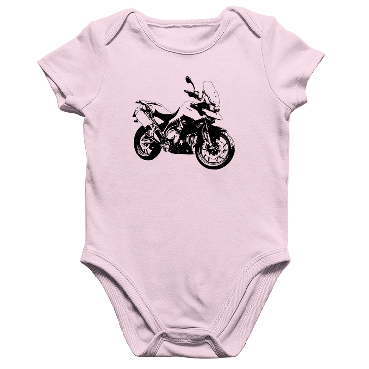 Body Bebê Algodão Moto Tiger 900 GT Art - Rosa Bebê