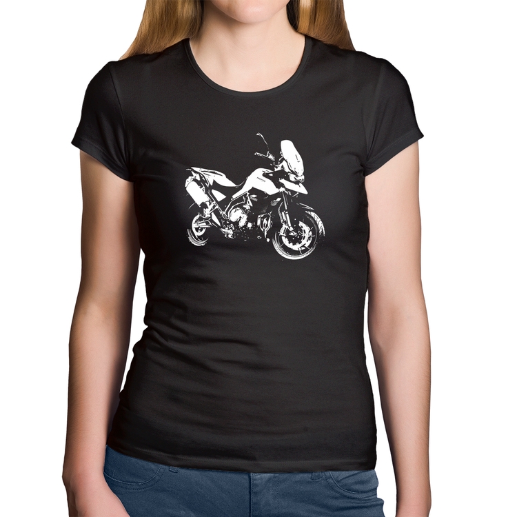 Baby Look Algodão Moto Tiger 900 GT Art