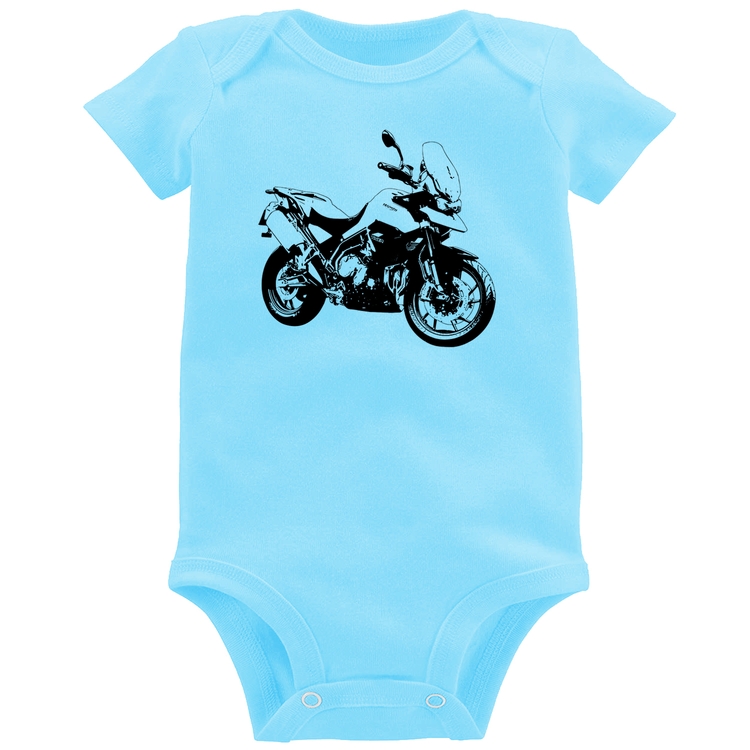 Body Bebê Moto Tiger 900 GT Art - Azul Bebê