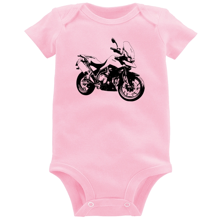 Body Bebê Moto Tiger 900 GT Art - Rosa Bebê