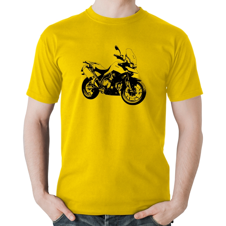 Camiseta Algodão Moto Tiger 900 GT Art - Amarela