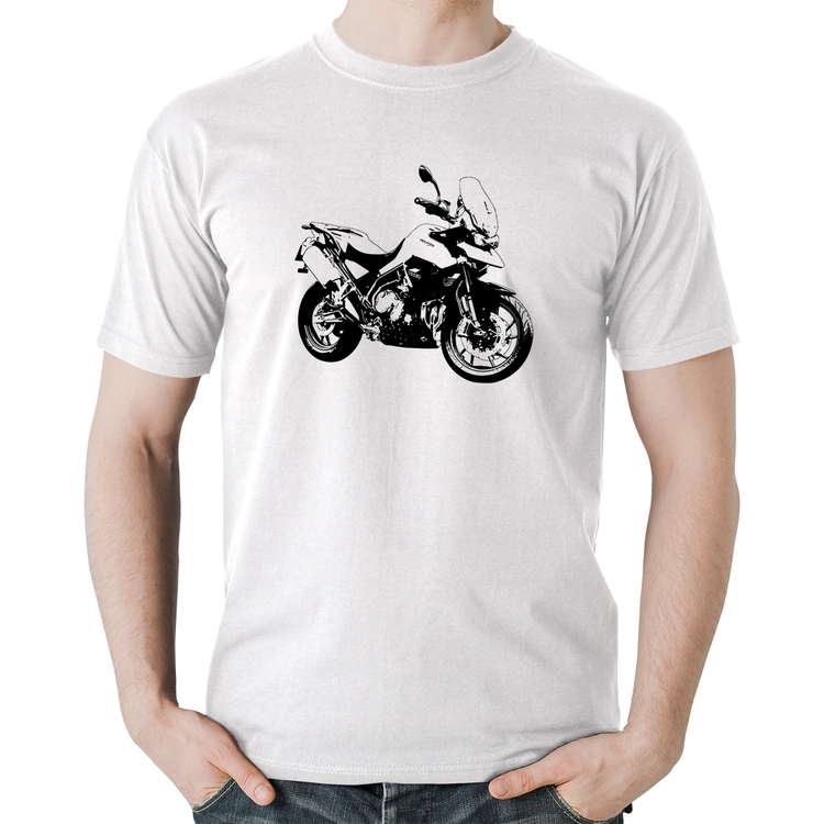 Camiseta Algodão Moto Tiger 900 GT Art - Branca
