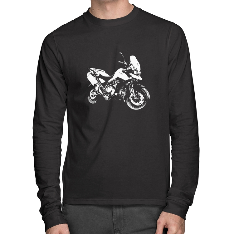 Camiseta Algodão Moto Tiger 900 GT Art Manga Longa
