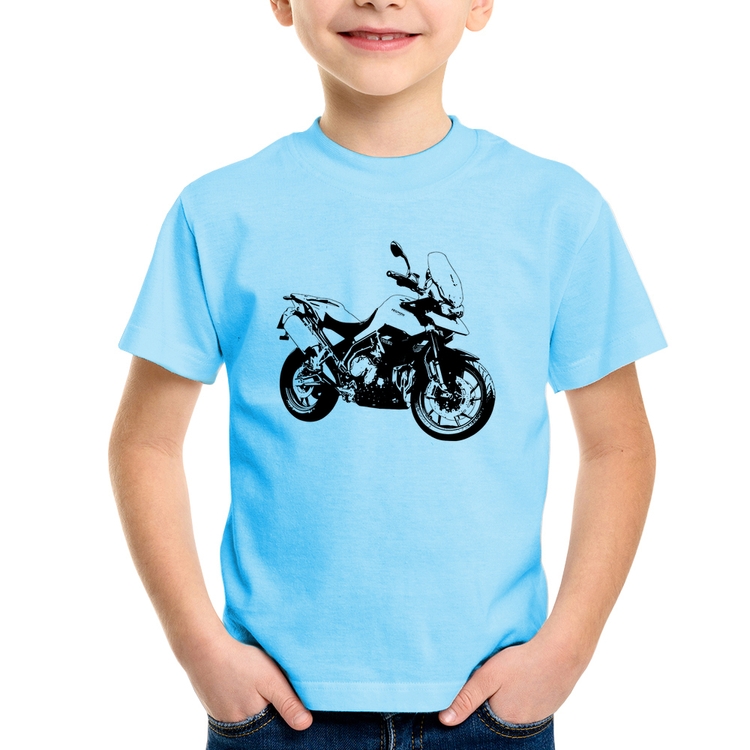 Camiseta Infantil Moto Tiger 900 GT Art - Azul Bebê