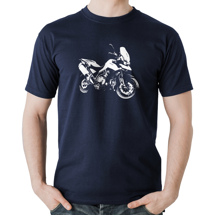 Camiseta Algodão Moto Tiger 900 GT Art - Marinho