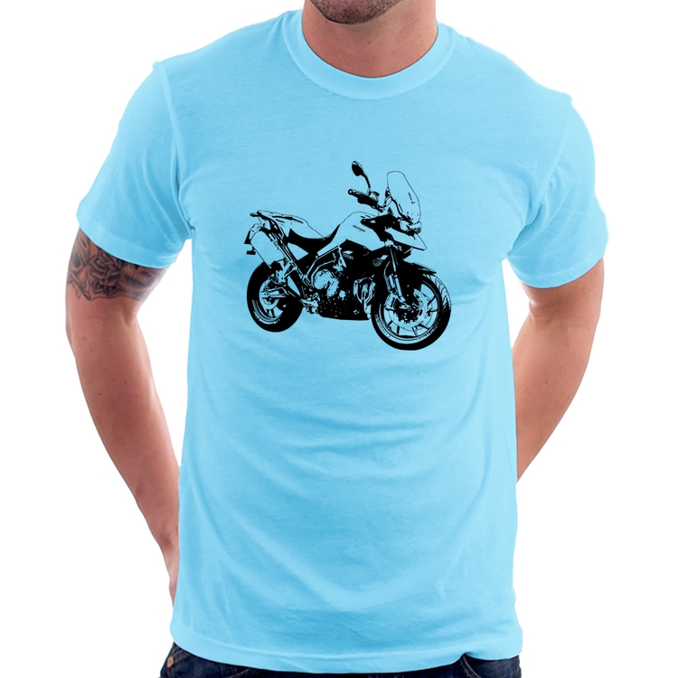 Camiseta Moto Tiger 900 GT Art - Azul Bebê
