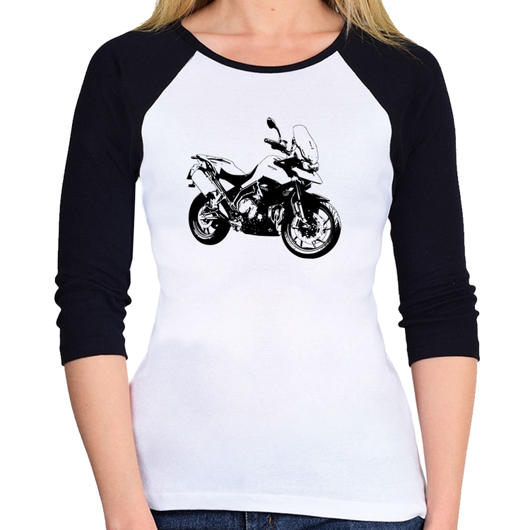 Baby Look Raglan Moto Tiger 900 GT Art Manga 3/4