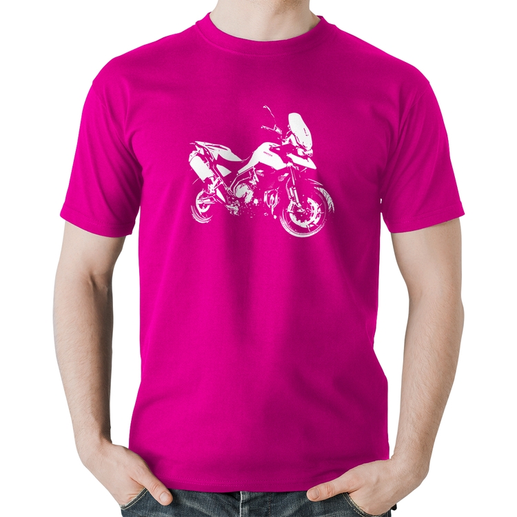 Camiseta Algodão Moto Tiger 900 GT Art - Rosa