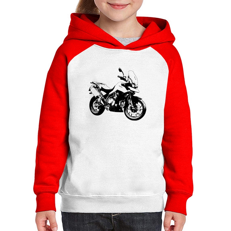 Moletom Infantil Moto Tiger 900 GT Art - Branco/Vermelho