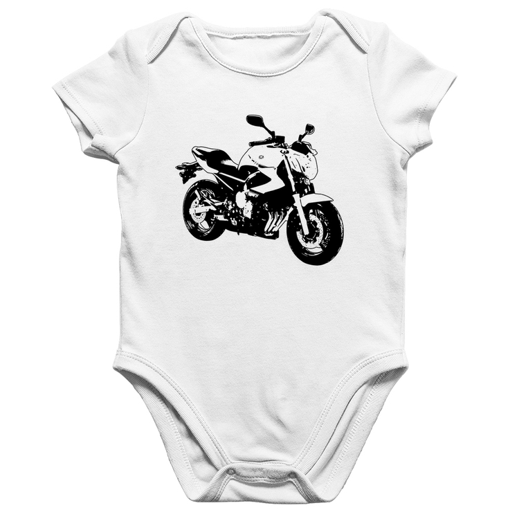 Body Bebê Algodão Moto XJ6 N Art - Branco