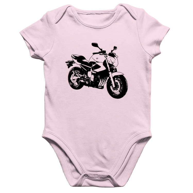 Body Bebê Algodão Moto XJ6 N Art - Rosa Bebê