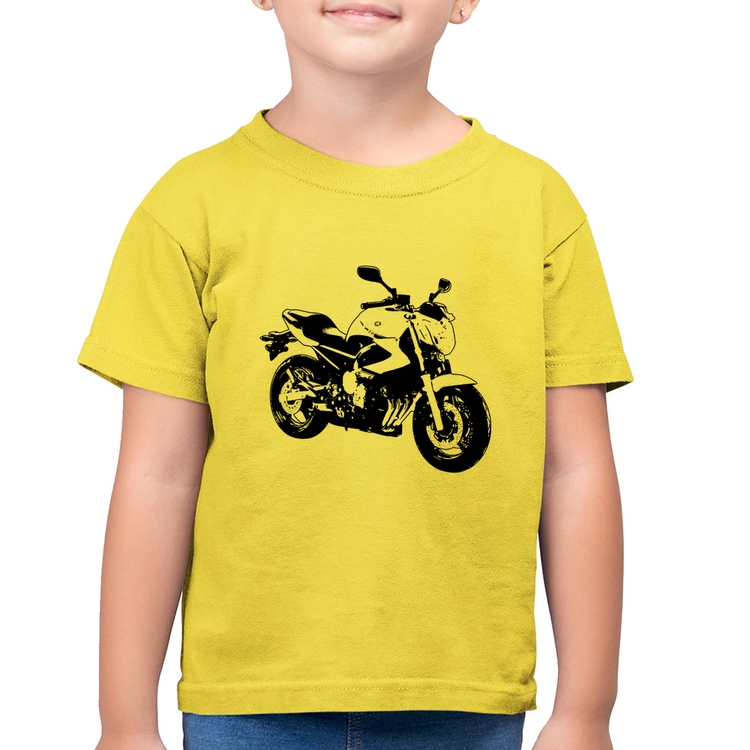 Camiseta Algodão Infantil Moto XJ6 N Art - Amarelo Canário