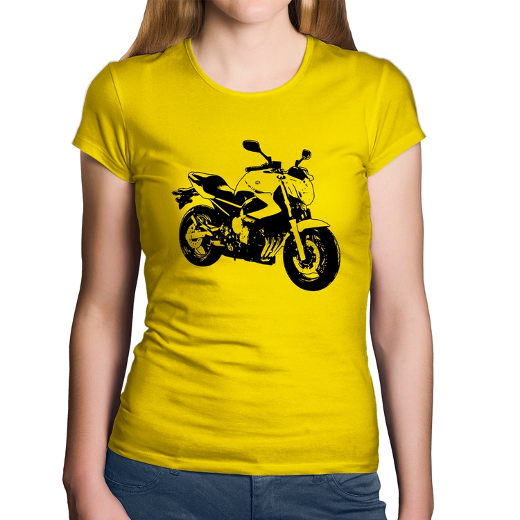 Baby Look Algodão Moto XJ6 N Art - Amarela