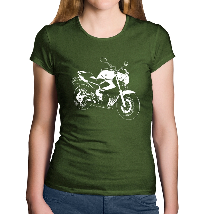 Baby Look Algodão Moto XJ6 N Art - Musgo