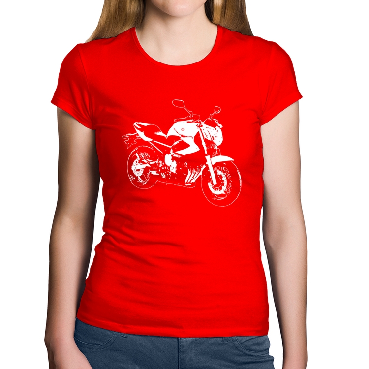 Baby Look Algodão Moto XJ6 N Art - Vermelha