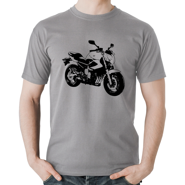 Camiseta Algodão Moto XJ6 N Art - Cinza