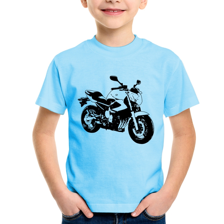 Camiseta Infantil Moto XJ6 N Art - Azul Bebê