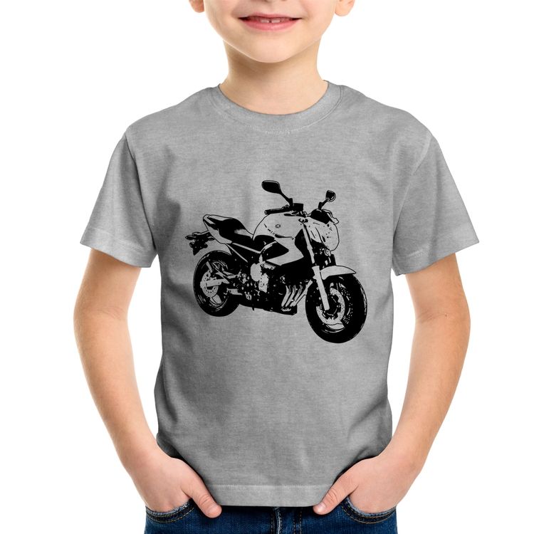 Camiseta Infantil Moto XJ6 N Art - Cinza