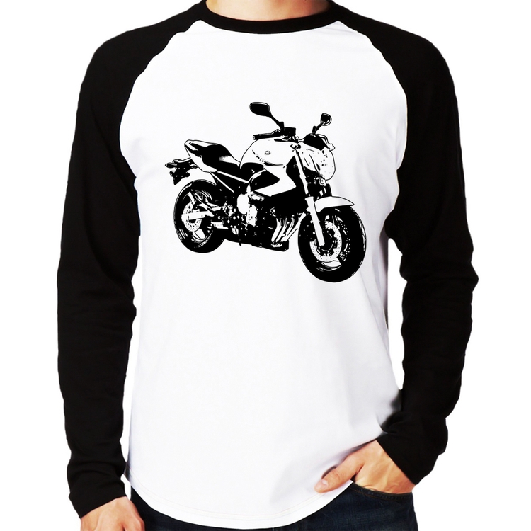 Camiseta Raglan Moto XJ6 N Art Manga Longa
