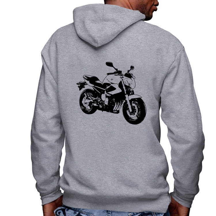 Blusa Moletom Moto XJ6 N Art Masculina com Capuz e Zíper - Mescla