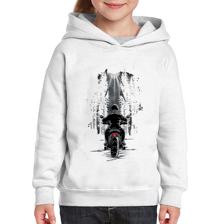 Moletom Infantil Motociclista na floresta