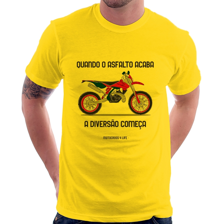 Camiseta Motocross 4 Life - Amarela