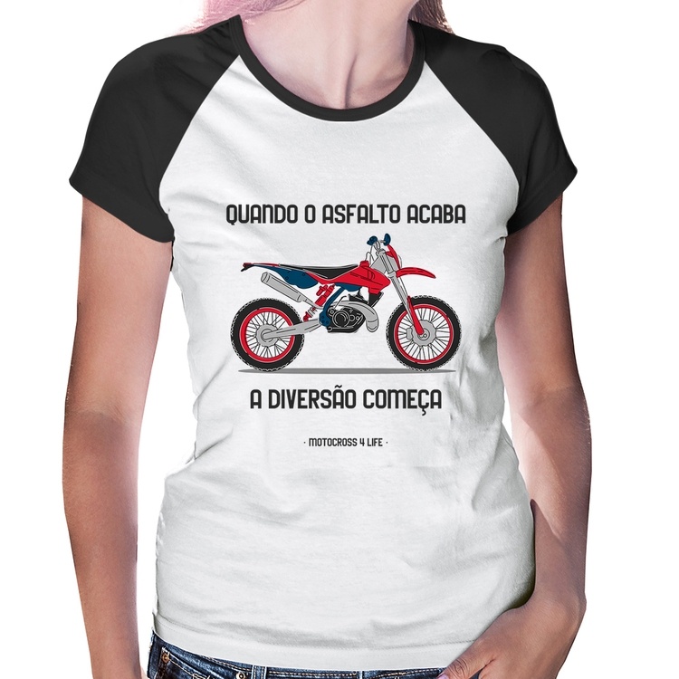 Baby Look Raglan Motocross 4 Life