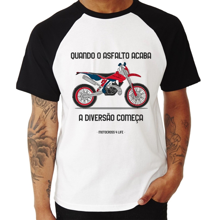 Camiseta Raglan Motocross 4 Life