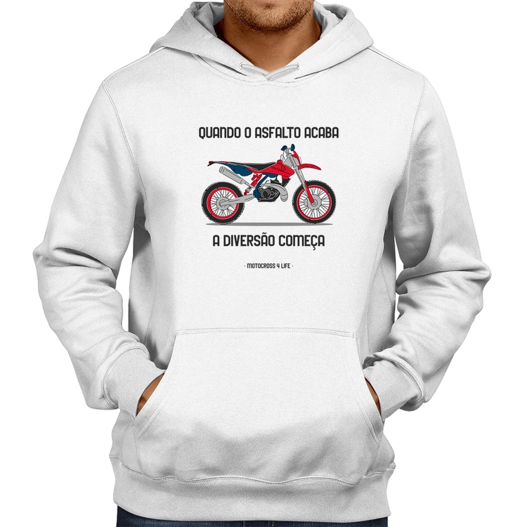 Moletom Motocross 4 Life - Branco