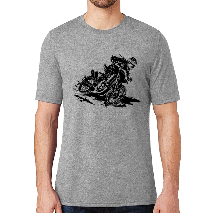 Camiseta Motocross - Cinza