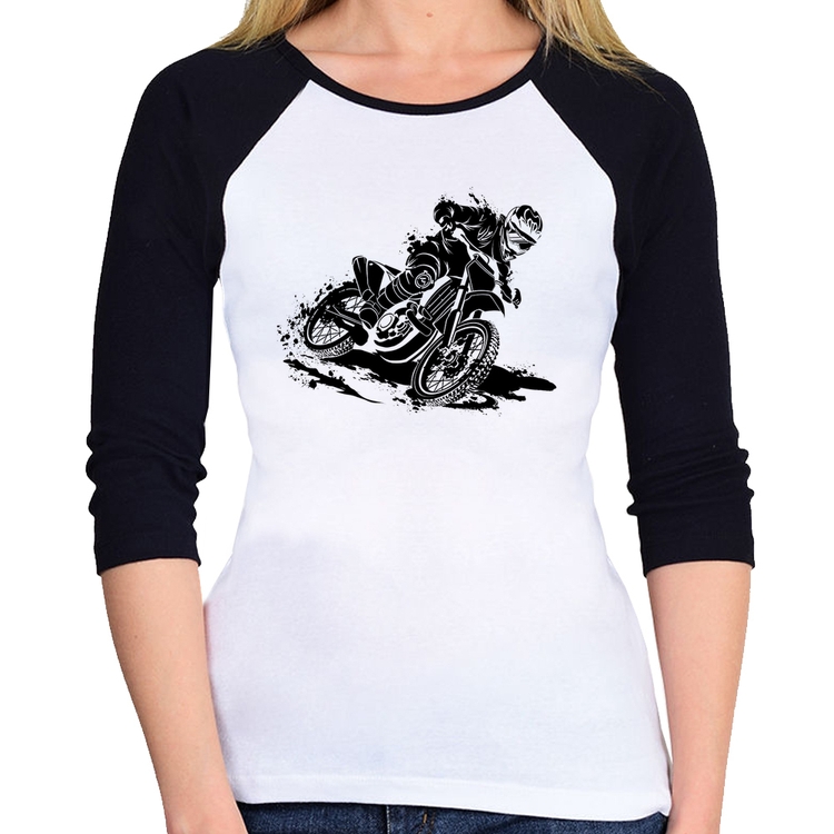 Baby Look Raglan Motocross Manga 3/4