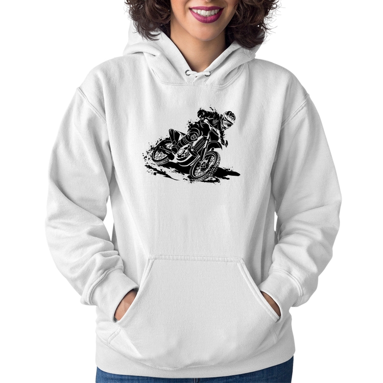 Moletom Feminino Motocross - Branco