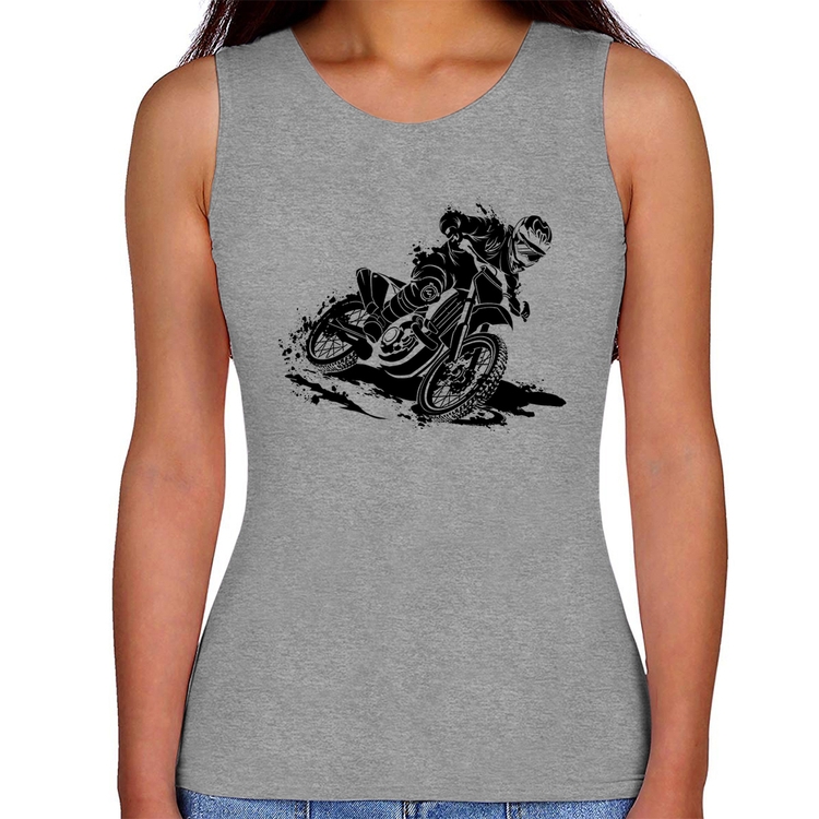 Regata Feminina Motocross - Cinza