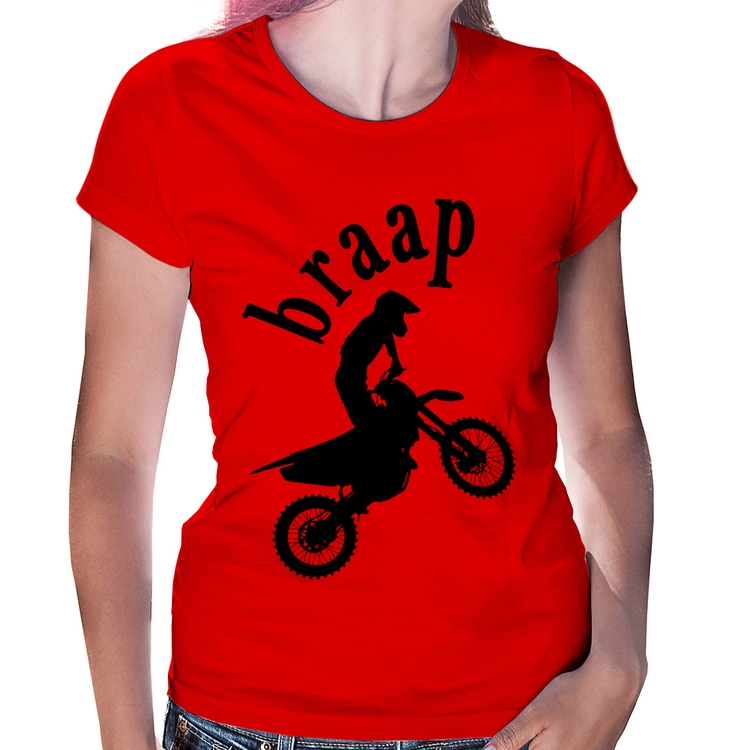 Baby Look Motocross Braap - Vermelha